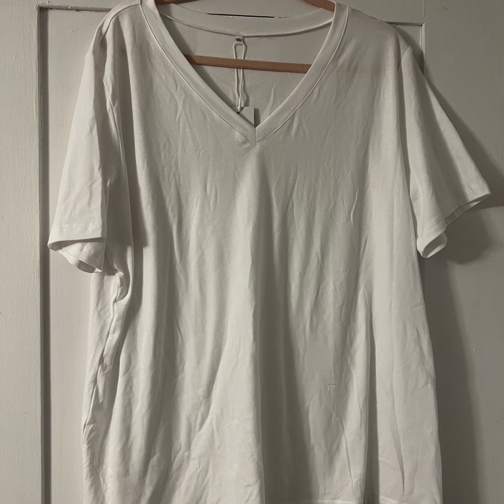 Classic White V-Neck Women's Shirt